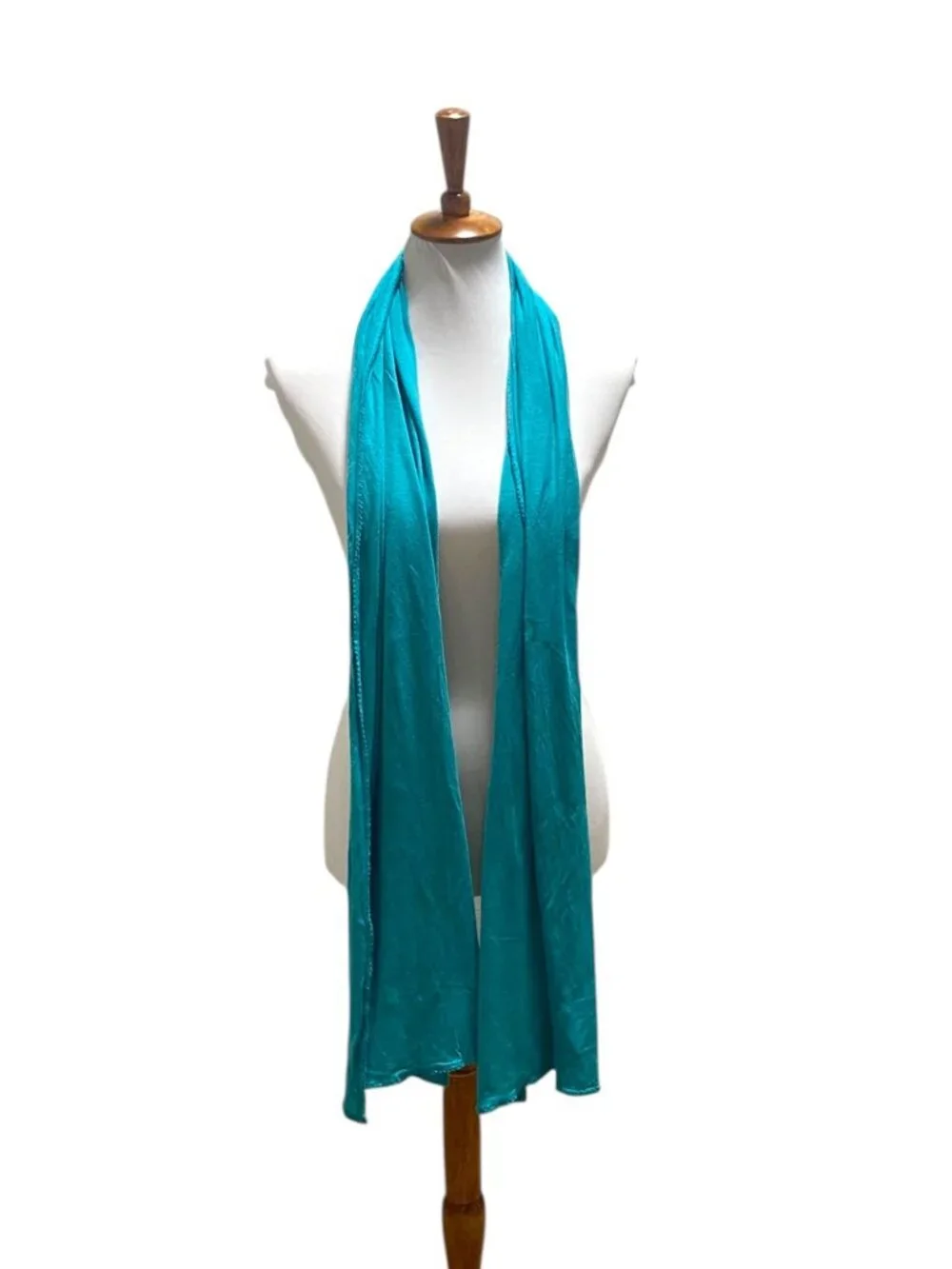 Gap Y2K Jersey Knit Scarf Turquoise Blue One Size Minimalist Spring Coastal Boho